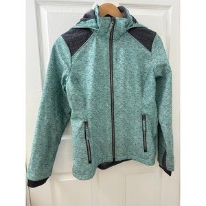 Women’s Free Country Zipper Jacket Weather Proof Soft Inside Removable Hood